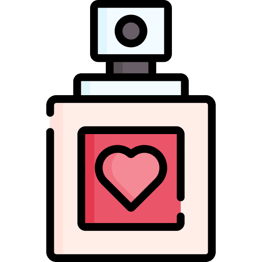 Perfume fragrance heart scent icon