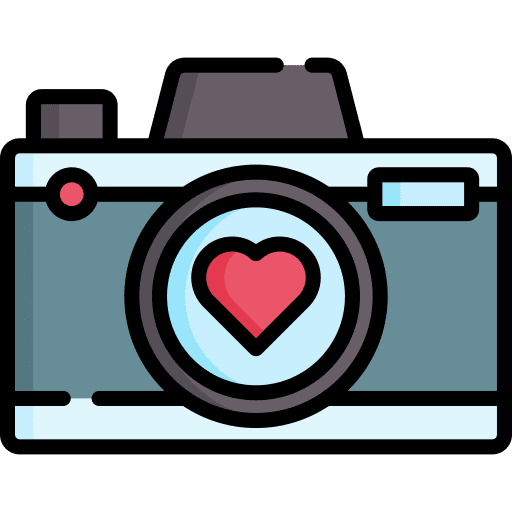 Photo camera heart camera valentines day icon