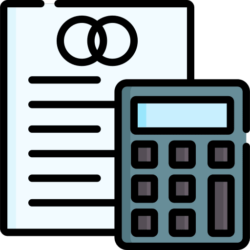 Wedding cost calculator budget criteria icon