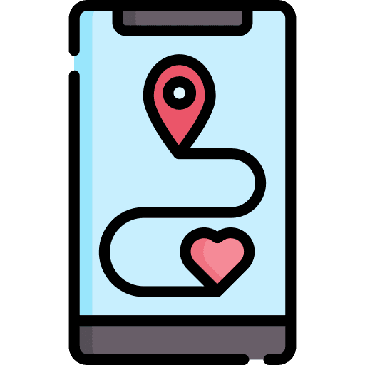 Wedding location heart maps and location meeting place icon Wedding location heart maps and location meeting place icon