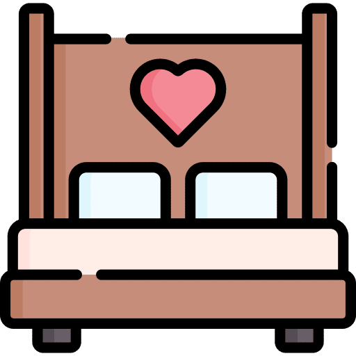 Double bed love and romance bedroom married icon Double bed love and romance bedroom married icon