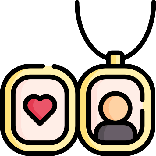 Necklace heart photo family icon Necklace heart photo family icon