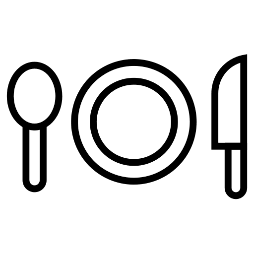 Plate fork dish knife icon
