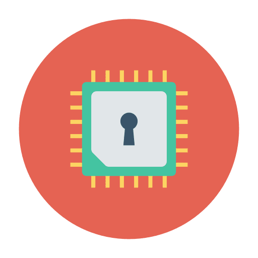 Chip security electronics processor icon