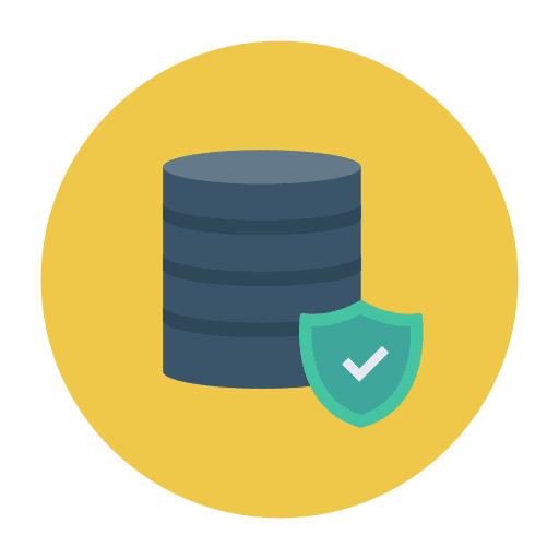Database secure security shield icon