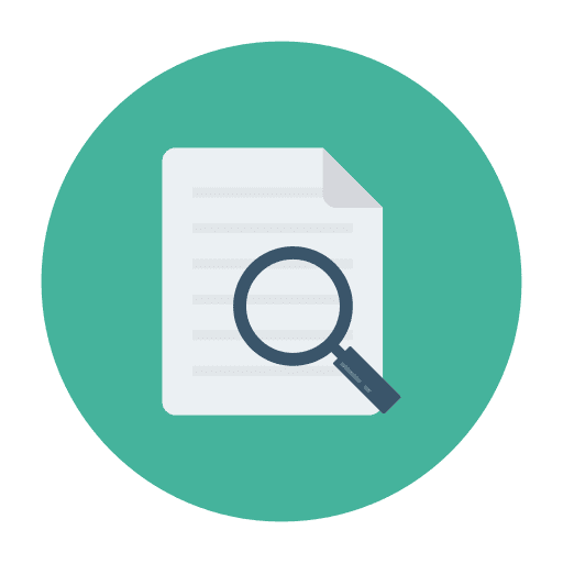 Document document magnifying glass details icon