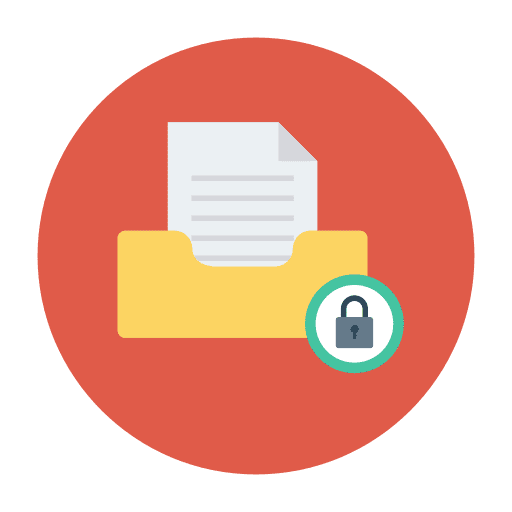 Document file padlock security icon