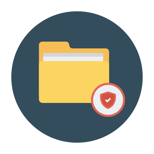 Document file protection shield folder icon