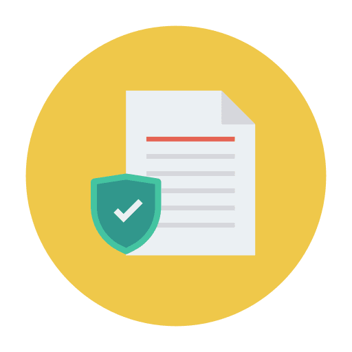 Document security document tick icon