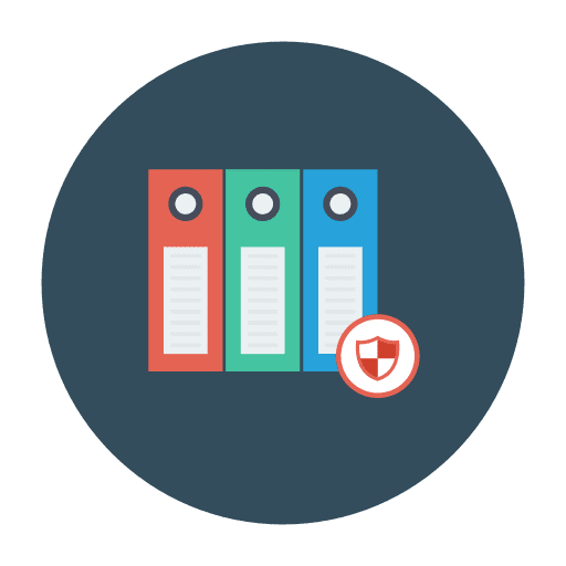 Files protection files shield icon