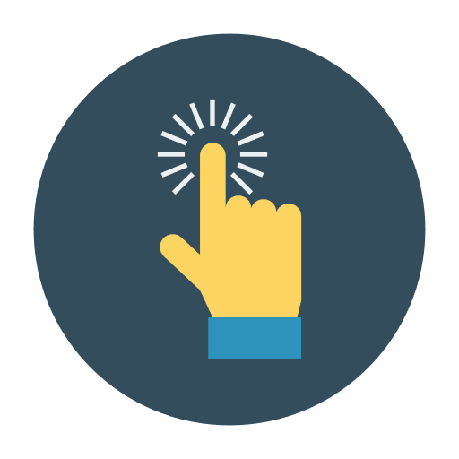 Hand touchscreen ui click icon