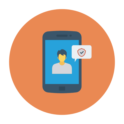 Mobile phone profile shield mobile phone icon