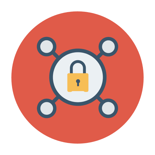 Network protection shield safety icon