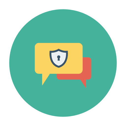 Chat security chat shield icon