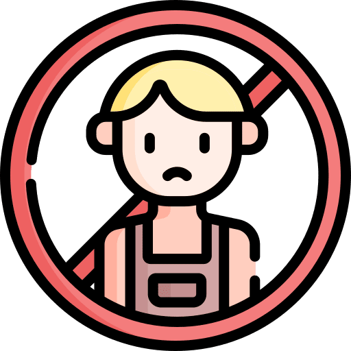 Child labour slave rights prohibited icon