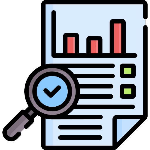 Market research magnifying glass planning market research icon
