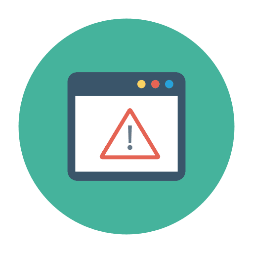 Web browser exclamation mark signaling security icon