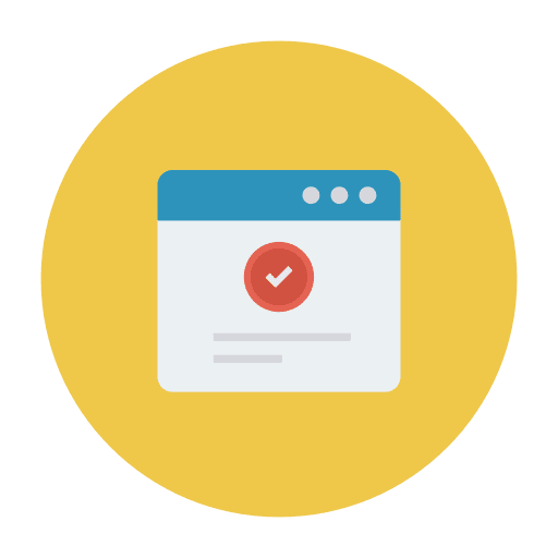 Web browser security tick web browser icon