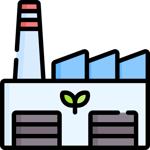 Eco factory green energy leaf industry icon Eco factory green energy leaf industry icon