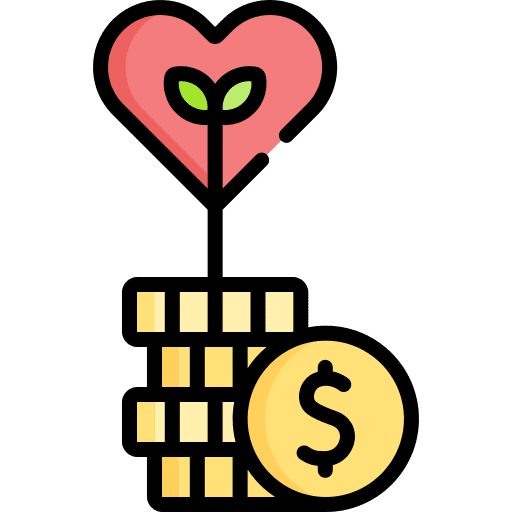 Growth invest heart sprout icon Growth invest heart sprout icon
