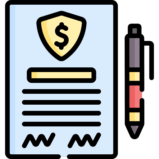 Contract document disclosure signature icon Contract document disclosure signature icon