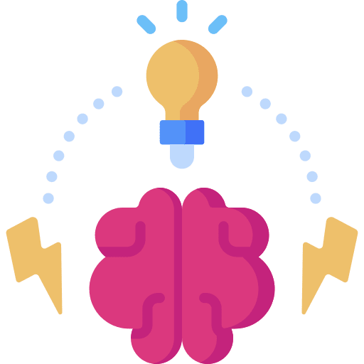Brainstorming light bulb brain think icon Brainstorming light bulb brain think icon