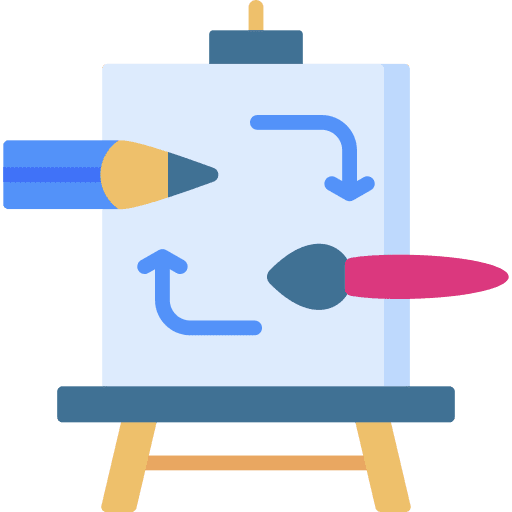 Mixed media art and design painting paint brush icon
