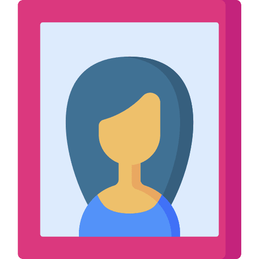 Portrait photo woman frame icon Portrait photo woman frame icon