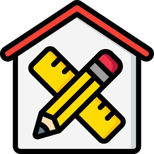 Interior design furniture and household house building icon