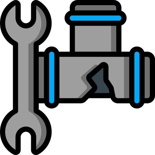 Plumbing construction and tools water pipes icon