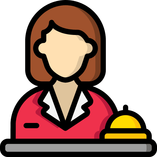 Receptionist attendant avatar bell icon