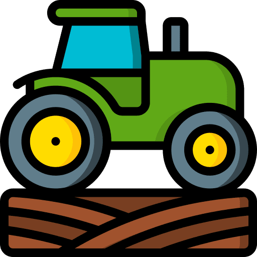 Tractor transport farm field icon