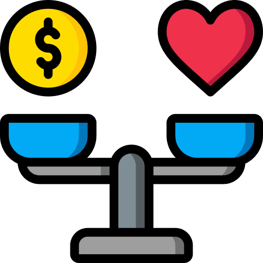 Ethics scales money sale icon