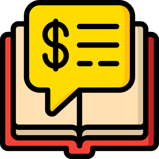 Financial education book bubble icon