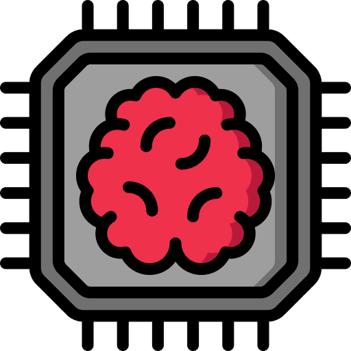 Artificial intelligence design chip programming icon