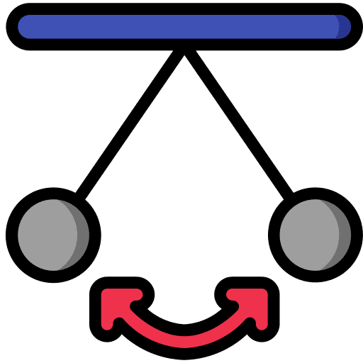 Ball swing gravity education icon