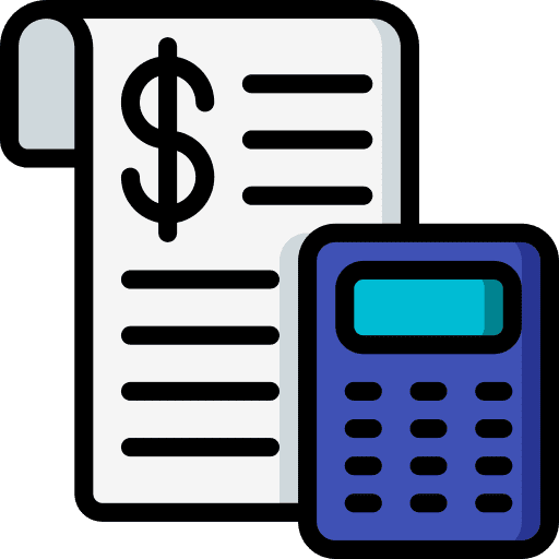 Document money business and finance calculator icon