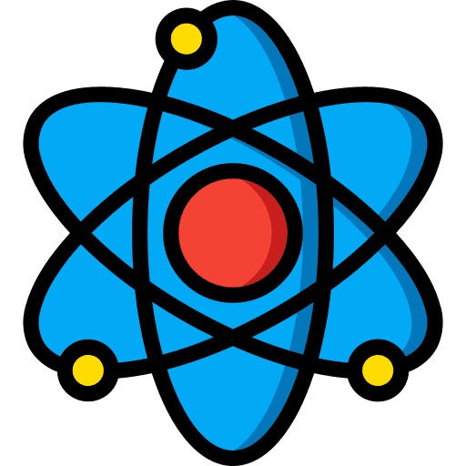 Atom physics chemistry education icon