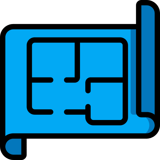 Blueprint house plan architecture and city document icon