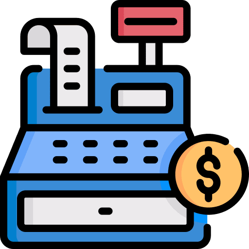 Cash machine dollar bill shopping icon