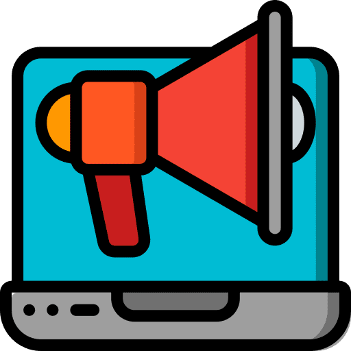 Megaphone laptop speaker megaphone icon