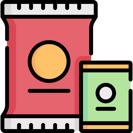 Snacks crisps junk food supermarket icon