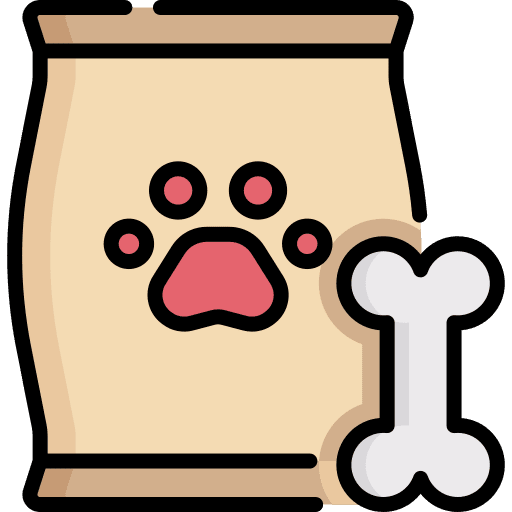 Pet food pawprint bag paw print icon