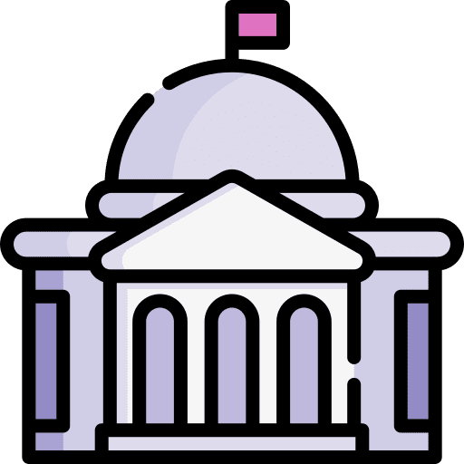 Government authority building embassy icon