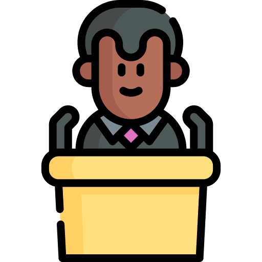 Politician persuade lecture professions and jobs icon Politician persuade lecture professions and jobs icon