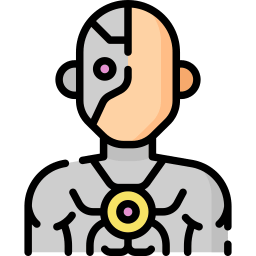 Cyborg robotics futuristic robot icon Cyborg robotics futuristic robot icon