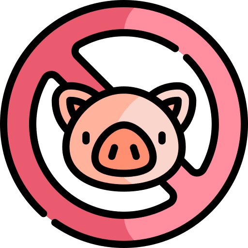 No pork food and restaurant no meat cultures icon