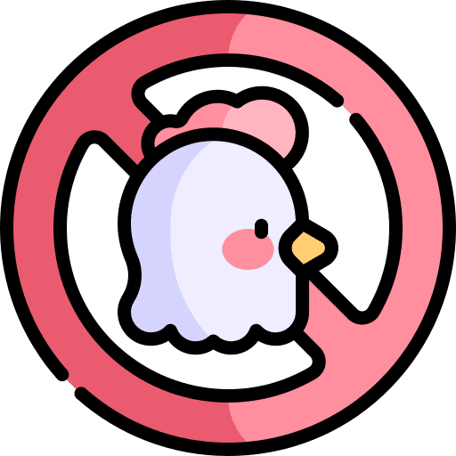No chicken signaling vegan no chicken icon No chicken signaling vegan no chicken icon