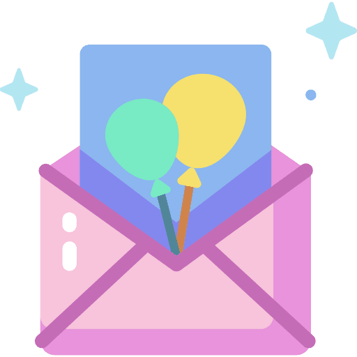 Invitation letter envelope birthday card icon
