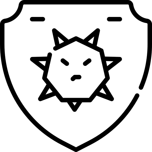 Anti virus shield security safe icon